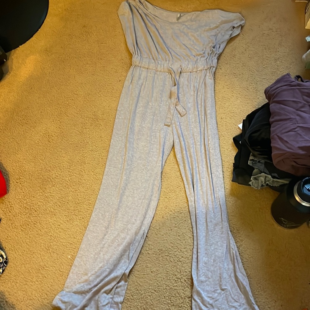 Grey ASOS jumpsuit.